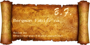 Bergman Fabiána névjegykártya